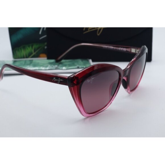 Maui Jim Lotus MJ 827-13F Pink Cat Eye Sunglasses Maui Rose polarized Lenses 56m main image 4